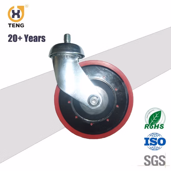 Supermarket 5 Inch Swivel Thread Stem Escalator Caster Shopping Cart Trolley Castor Wheel