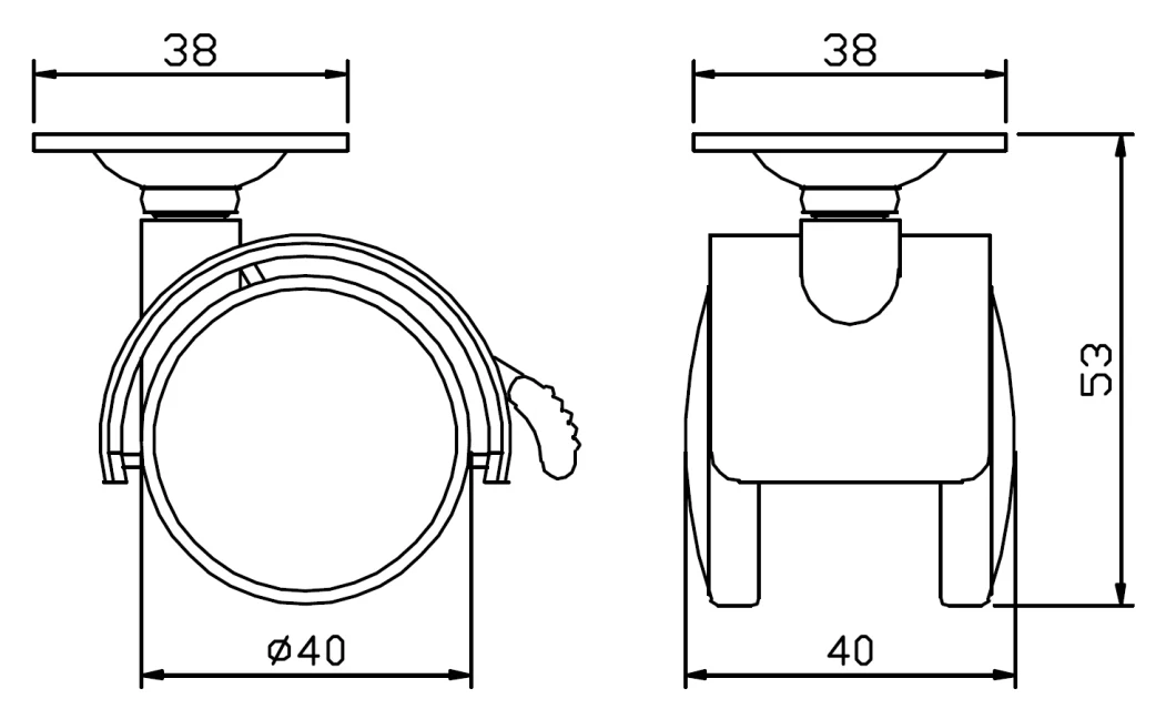 Removable Cabinet Wheel, Nylon Light Duty Caster Wheels