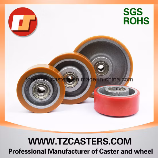 OEM China Factory Manufacturer 200*50mm Heavy Duty PU Caster Wheel with Cast Iron Center