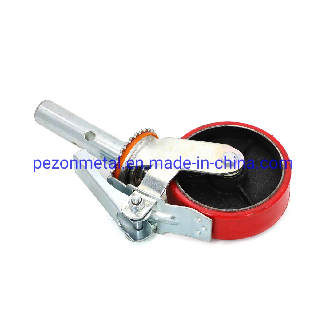 Scaffolding Caster Wheel PU or Rubber Black, Red, Orange Color