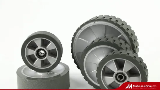 OEM China Factory Manufacturer 200*50mm Heavy Duty PU Caster Wheel with Cast Iron Center