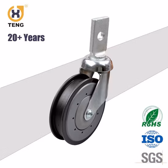Supermarket 5 Inch Swivel Thread Stem Escalator Caster Shopping Cart Trolley Castor Wheel