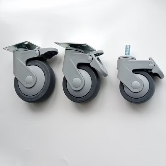 Roulette de roue de chariot à lit d'hôpital médical de charge élevée de 5 pouces 125mm en gros