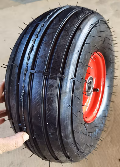 Roue pneumatique de chariot de jardin de pneu pneumatique de roue d'air en caoutchouc de 15 pouces