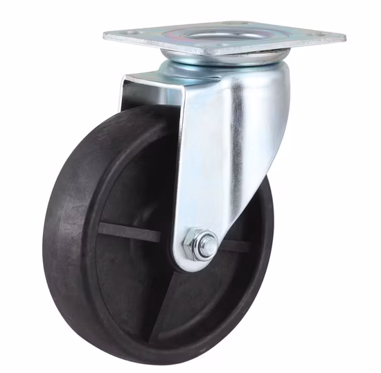 Roulette pivotante légère en nylon de type européen (blanche)