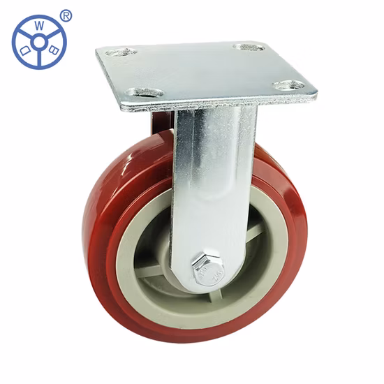 4 5 6 8 pouces PVC/PU Heavy Duty Industrial PP Plastic Core Swivel Plate Caster Wheel with Brake for Trolley Ruedas Pesadas