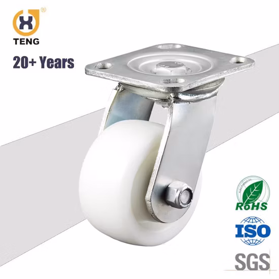 Roulette d'échafaudage PU pivotante robuste de 5 pouces