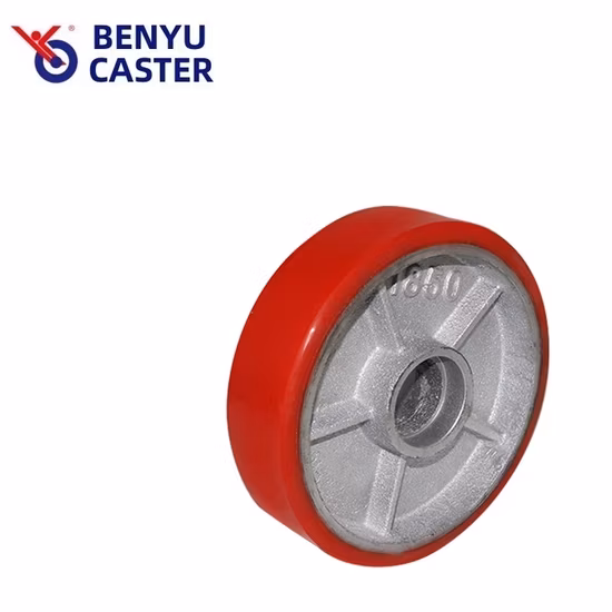 Rouge de roue de chariot élévateur de polyuréthane du double roulement 6204 de TPU avec à faible bruit