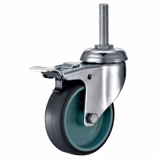 Roulettes de roue en PVC PP à usage moyen léger à plaque pivotante