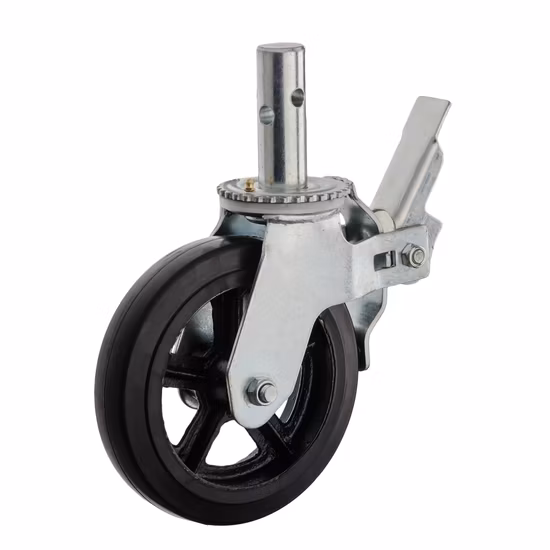 Roulette d'échafaudage en PU rouge à usage spécial de 6 pouces